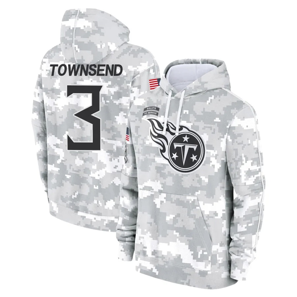Cooneas T.Titans #3 Tommy Townsend Player Camo Arctic Salute to Service Pullover Hoodies Home Game Stitched Jerseys