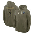 Cooneas T.Titans #3 Tommy Townsend Player Olive Salute to Service Hoodies Home Game Stitched Jerseys