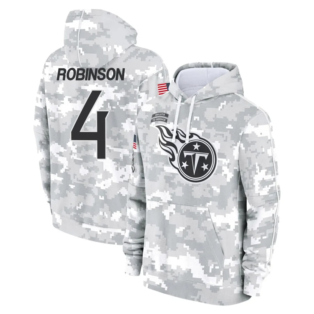 Cooneas T.Titans #4 Wan'Dale Robinson Player Camo Arctic Salute to Service Pullover Hoodies Home Game Stitched Jerseys