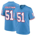 Cooneas T.Titans #51 Austin Schlottmann Player Light Blue Oilers Throwback Home Game Stitched Jerseys