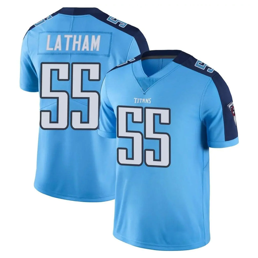 Cooneas T.Titans #55 JC Latham Player Light Blue Limited Color Rush Home Game Stitched Jerseys