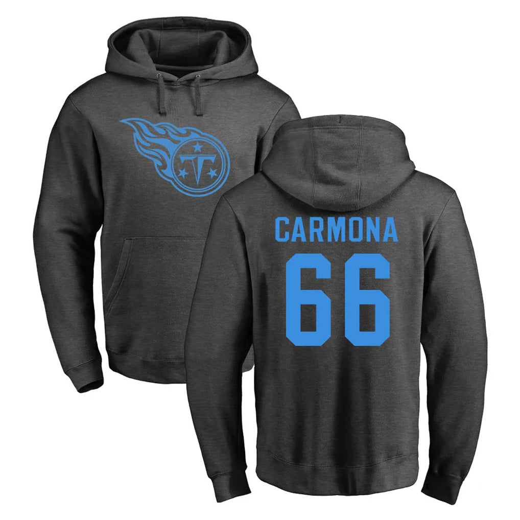 Cooneas T.Titans #66 Fernando Carmona Jr. Player Ash One Color Pullover Hoodies Home Game Stitched Jerseys