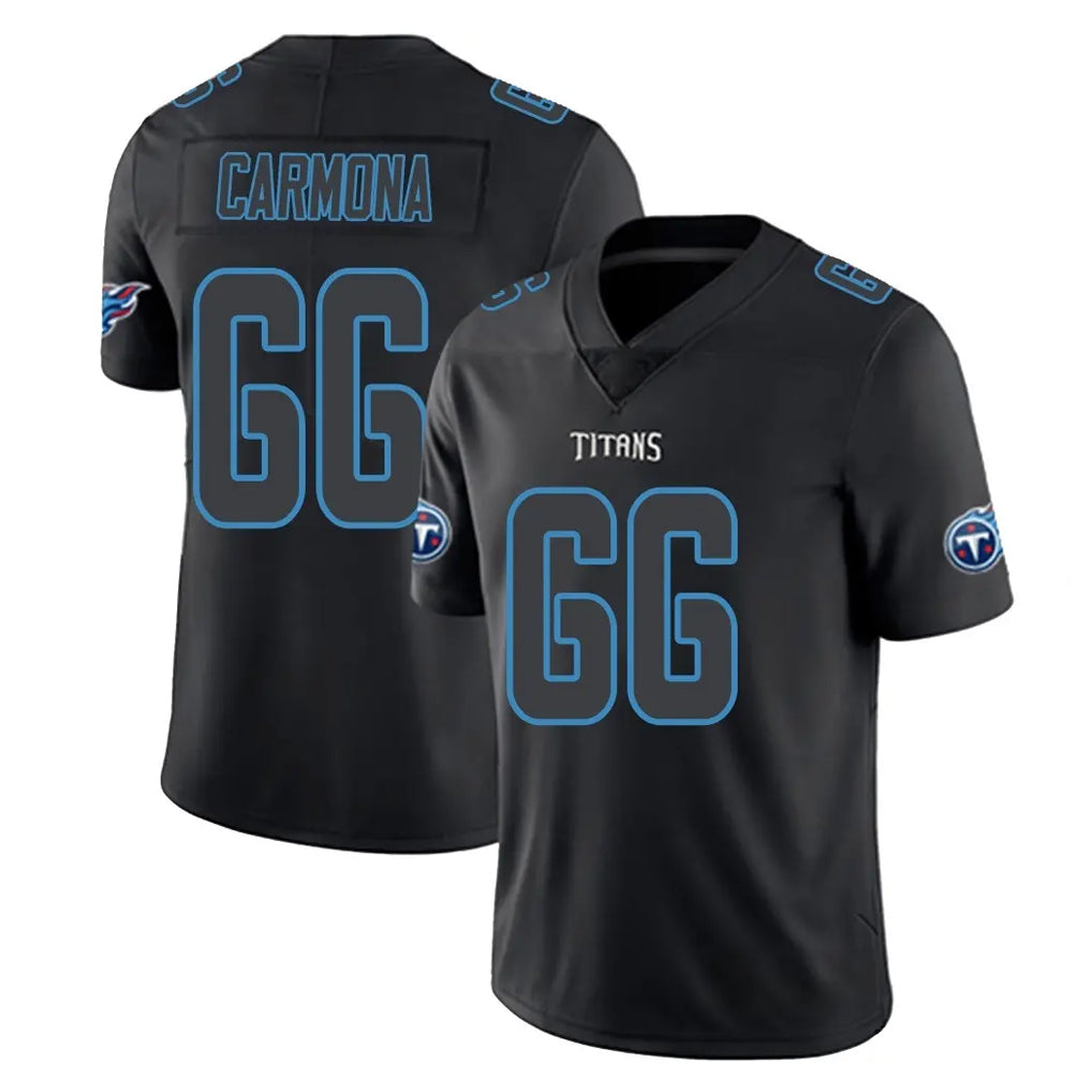 Cooneas T.Titans #66 Fernando Carmona Jr. Player Black Impact Limited Home Game Stitched Jerseys