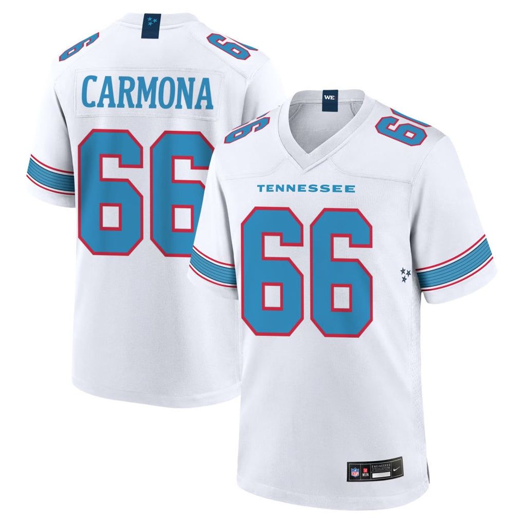 Cooneas T.Titans #66 Fernando Carmona Jr. Player White 2026 Game Home Stitched Jerseys