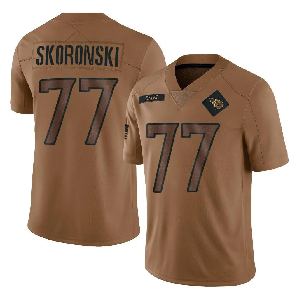Cooneas T.Titans #77 Peter Skoronski Player Brown Limited Salute to Service Home Game Stitched Jerseys