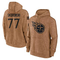 Cooneas T.Titans #77 Peter Skoronski Player Brown Salute To Service Club Pullover Hoodies Home Game Stitched Jerseys