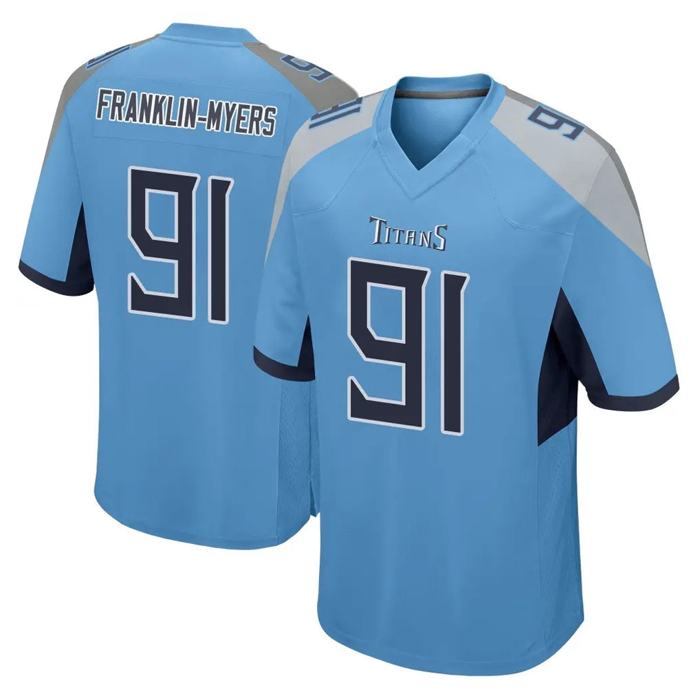 Cooneas T.Titans #91 John Franklin-Myers Player Light Blue Home Game Stitched Jerseys