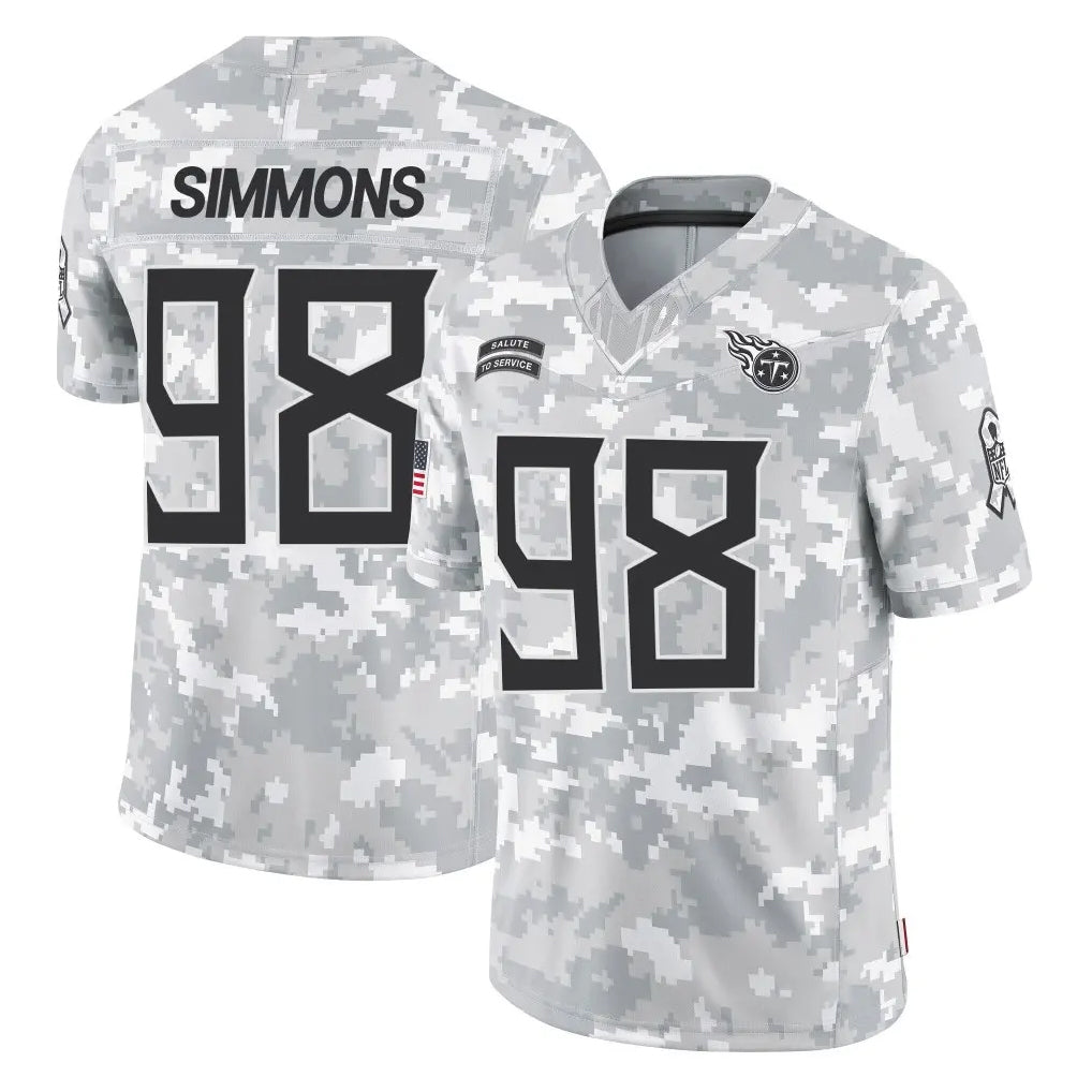 Cooneas T.Titans #98 Jeffery Simmons Player Arctic Camo Limited Salute to Service Home Game Stitched Jerseys