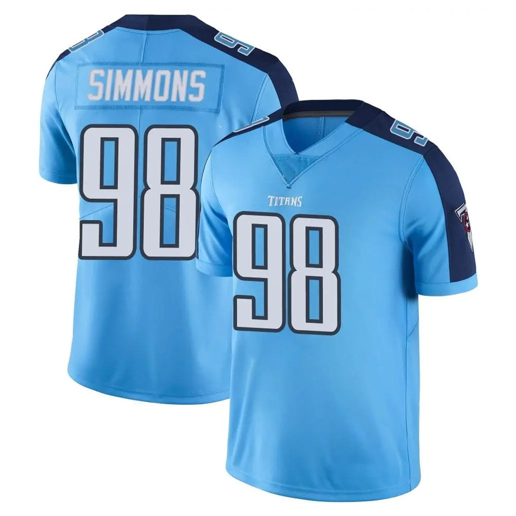 Cooneas T.Titans #98 Jeffery Simmons Player Light Blue Limited Color Rush Home Game Stitched Jerseys