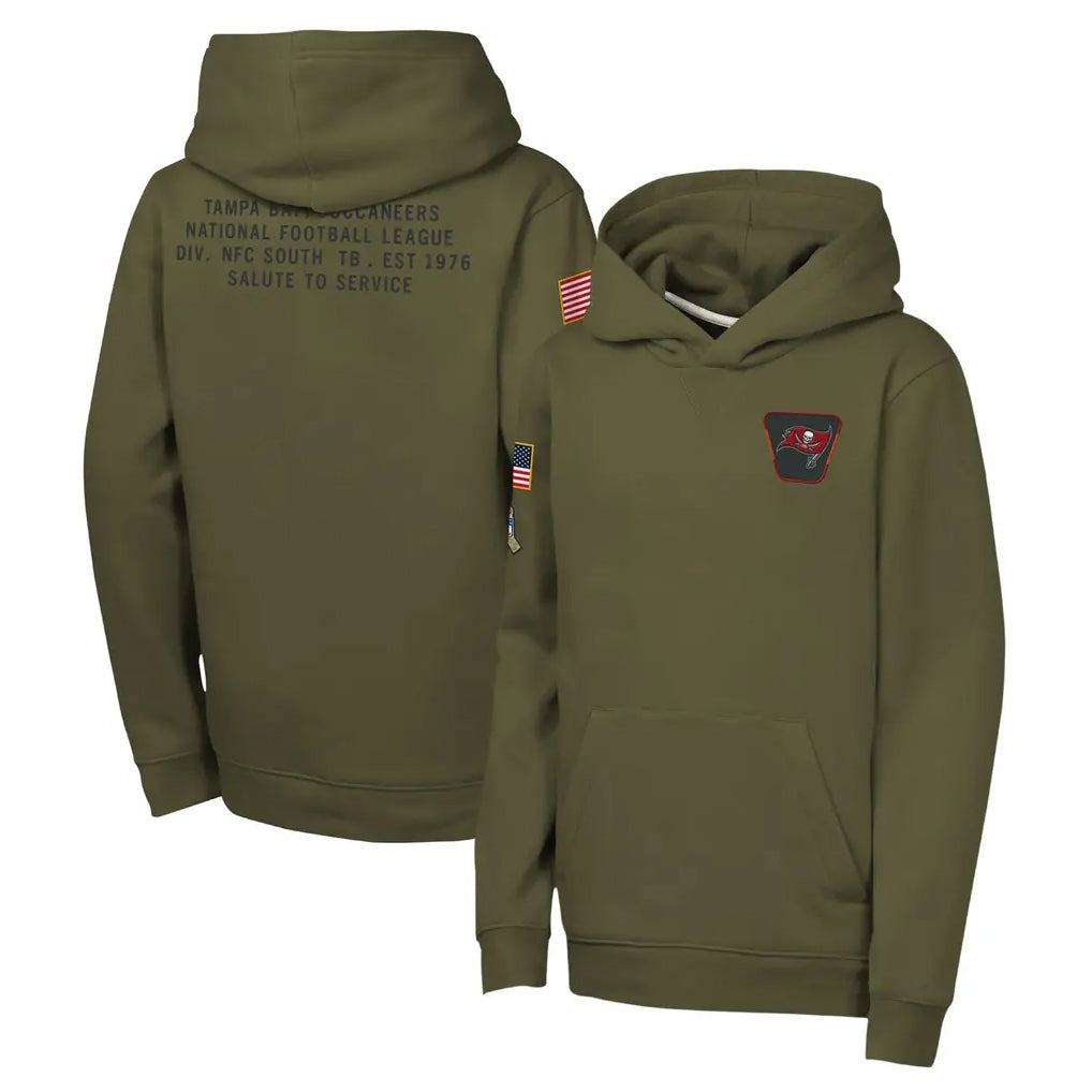 Cooneas TB.Buccaneers  Blank Player Olive Salute to Service Pullover Hoodies Limited Stitched Jerseys