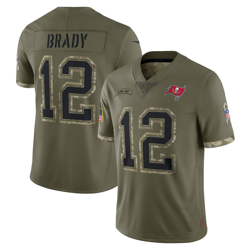 Cooneas TB.Buccaneers #12 Tom Brady Player Olive Salute To Service Limited Stitched Jerseys