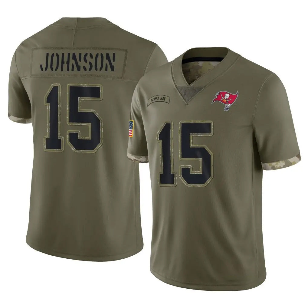 Cooneas TB.Buccaneers #15 Tez Johnson Player Olive Limited Salute To Service Home Game Stitched Jerseys