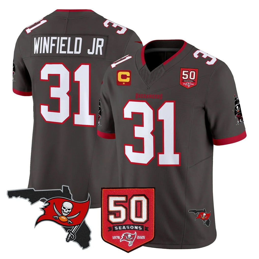 Cooneas TB.Buccaneers #31 Antoine Winfield Jr. Player Pewter Limited 2026 Season Vapor F.U.S.E. Home Game Stitched Jerseys