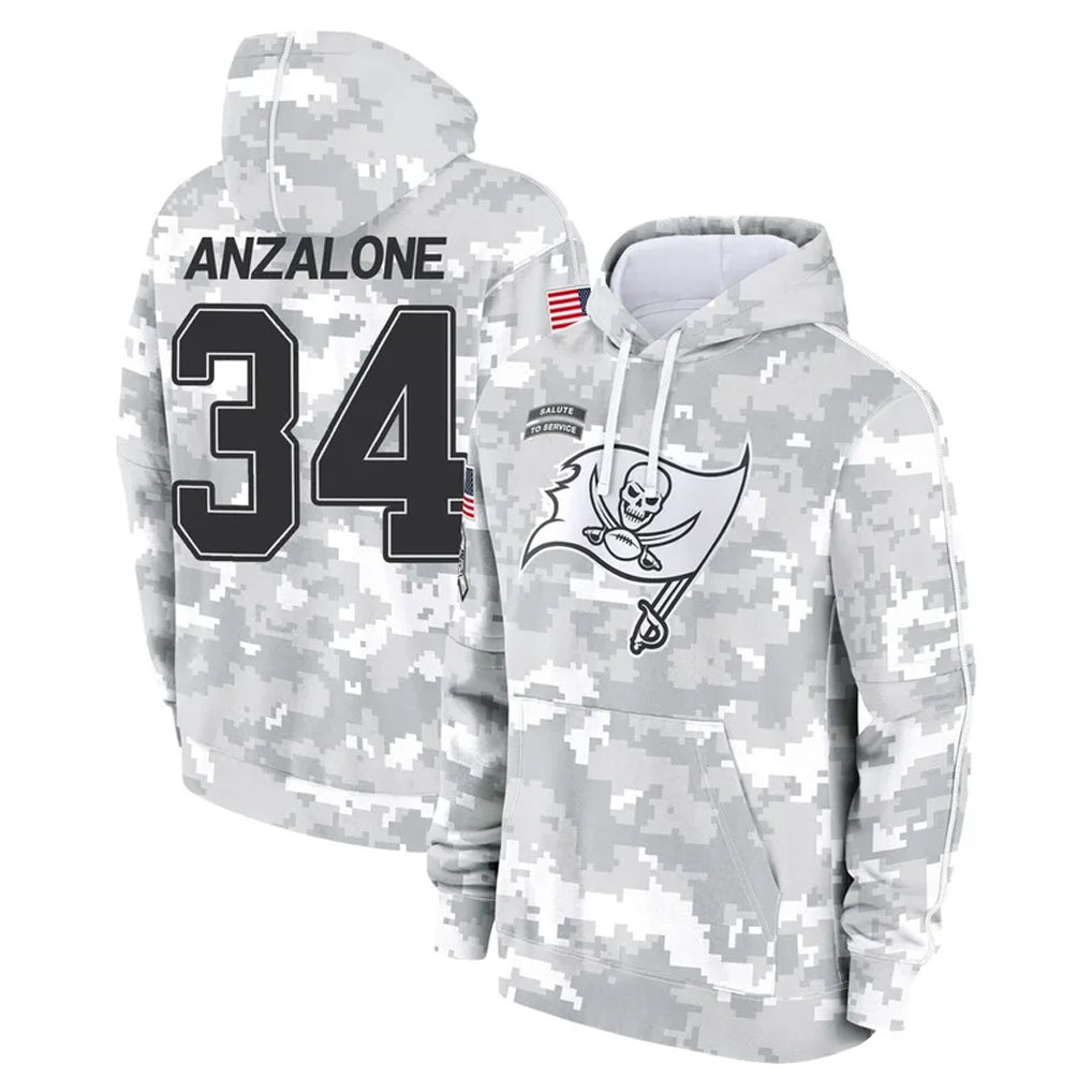 Cooneas TB.Buccaneers #34 Alex Anzalone Player Arctic Camo Limited Salute to Service Pullover Hoodies Game Stitched Jerseys