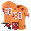 Cooneas TB.Buccaneers #50 Vita Vea Player Orange 50th Season Vapor Limited Home Game Stitched Jerseys