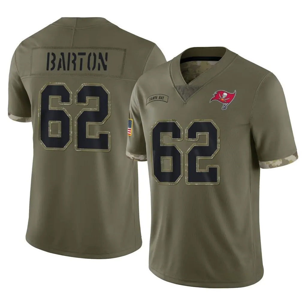 Cooneas TB.Buccaneers #62 Graham Barton Player Olive Limited Salute To Service Home Game Stitched Jerseys