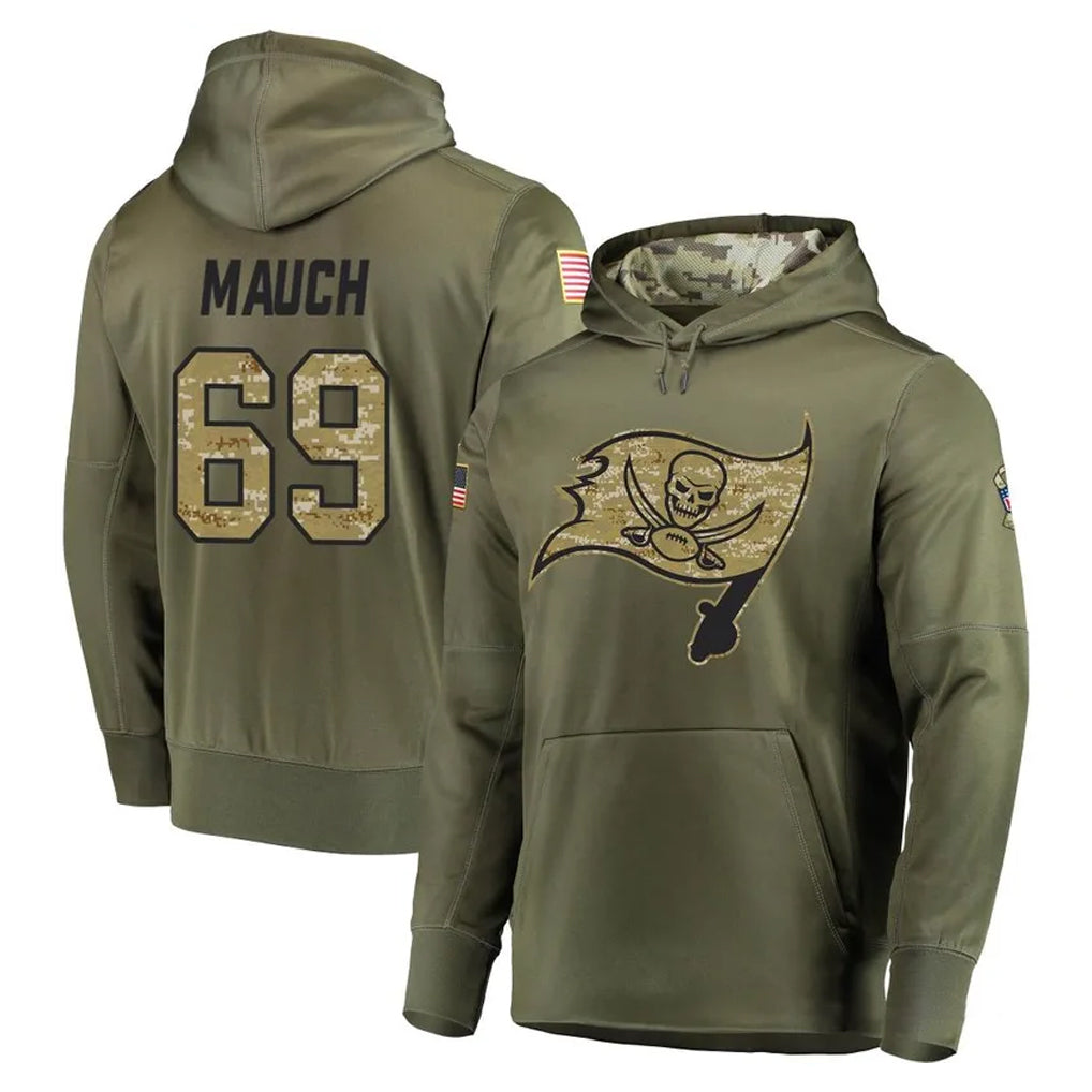 Cooneas TB.Buccaneers #69 Cody Mauch Player Olive Salute to Service Pullover Hoodie Home Game Stitched Jerseys