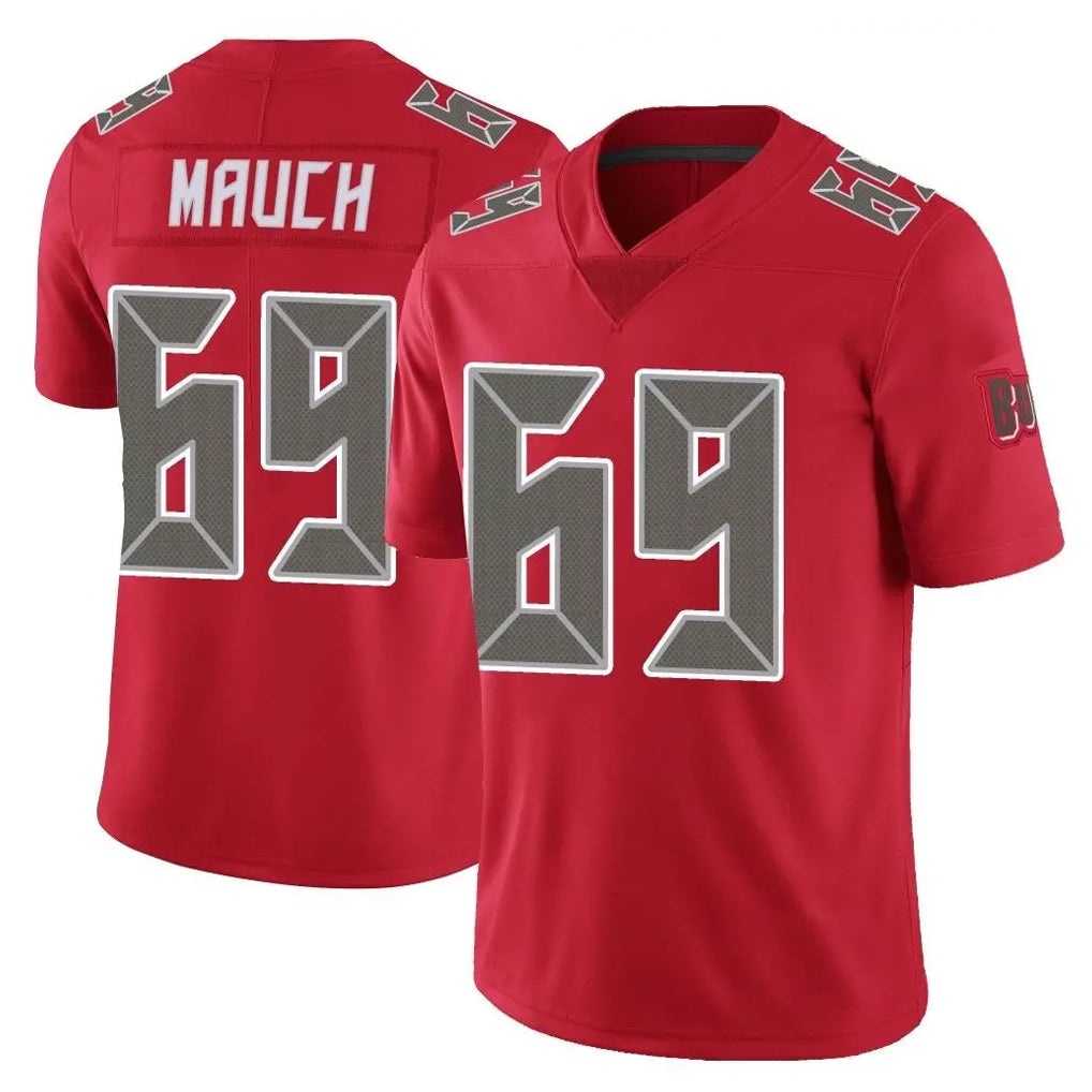 Cooneas TB.Buccaneers #69 Cody Mauch Player Red Limited Color Rush Home Game Stitched Jerseys