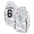 Cooneas TB.Buccaneers #6 Baker Mayfield Player Arctic Camo Limited Salute to Service Pullover Hoodies Game Stitched Jerseys