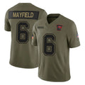 Cooneas TB.Buccaneers #6 Baker Mayfield Player Olive 2025 Salute To Service Limited Home Game Stitched Jerseys