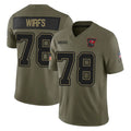 Cooneas TB.Buccaneers #78 Tristan Wirfs Player Olive 2025 Salute To Service Limited Home Game Stitched Jerseys