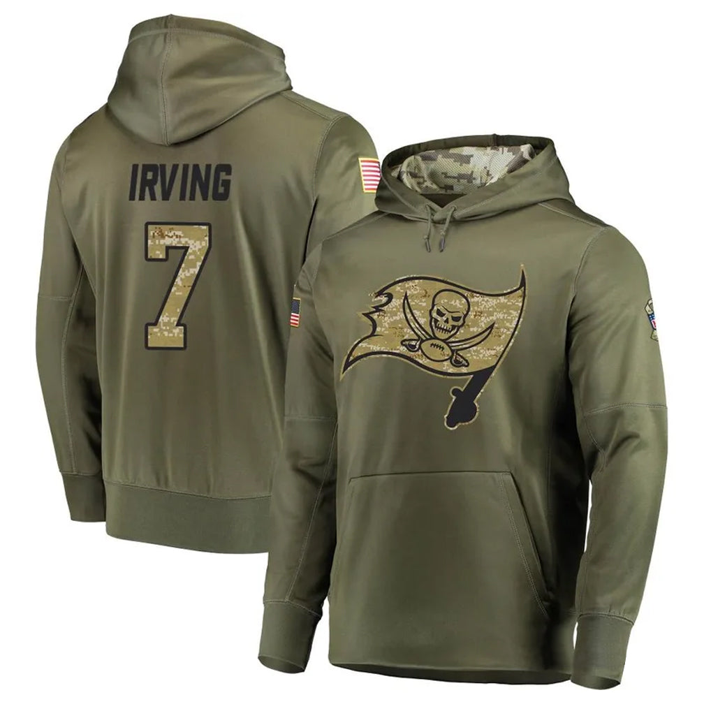 Cooneas TB.Buccaneers #7 Bucky Irving Player Olive Salute To Service Limited Hoodies Stitched Jerseys