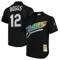 Cooneas TB.Rays #12 Wade Boggs Player Black Mitchell & Ness Cooperstown Replica Stitched Jerseys