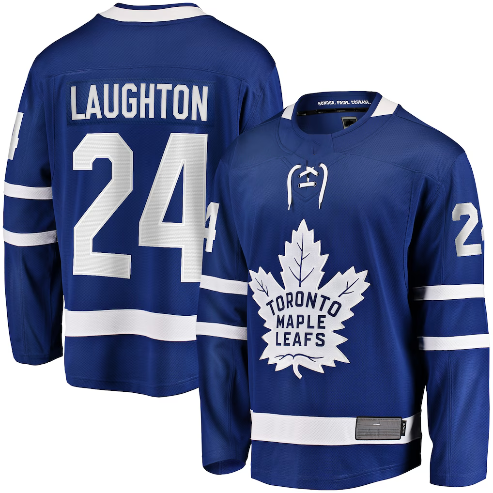 Cooneas T.Maple Leafs #24 Scott Laughton Blue Home Breakaway Jerseys