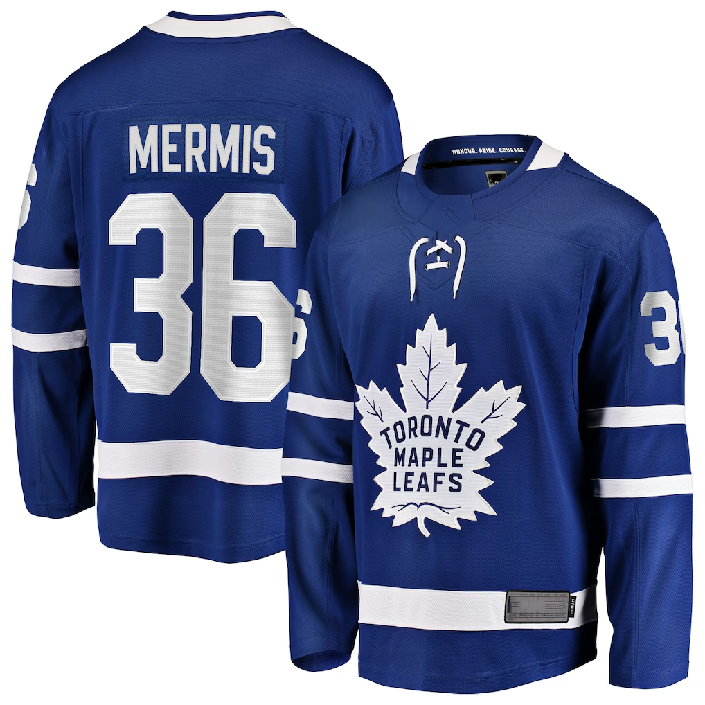 Cooneas T.Maple Leafs #36 Dakota Mermis Blue Home Breakaway Jerseys