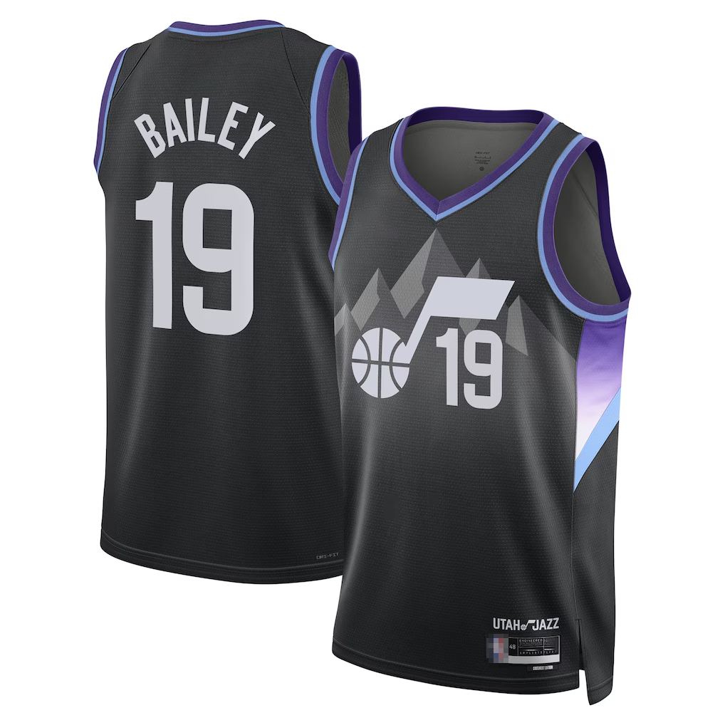 Cooneas U.Jazz #19 Ace Bailey Black Swingman Player Jerseys - Statement Edition