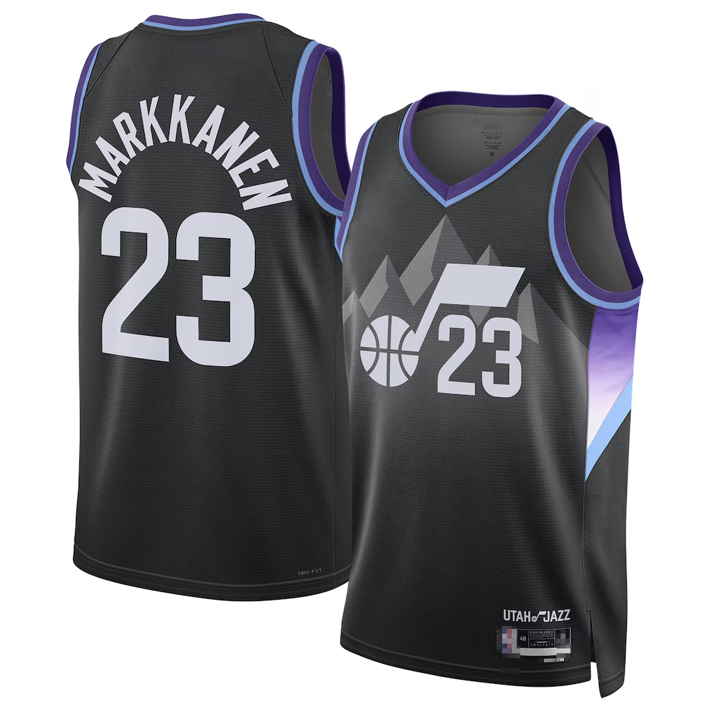 Cooneas U.Jazz #23 Lauri Markkanen Black 2024-2025 Swingman Jerseys - Statement Edition