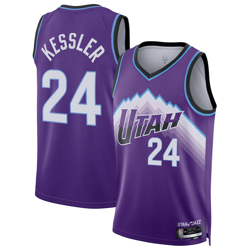 Cooneas U.Jazz #24 Walker Kessler Purple Swingman Jerseys- Icon Edition