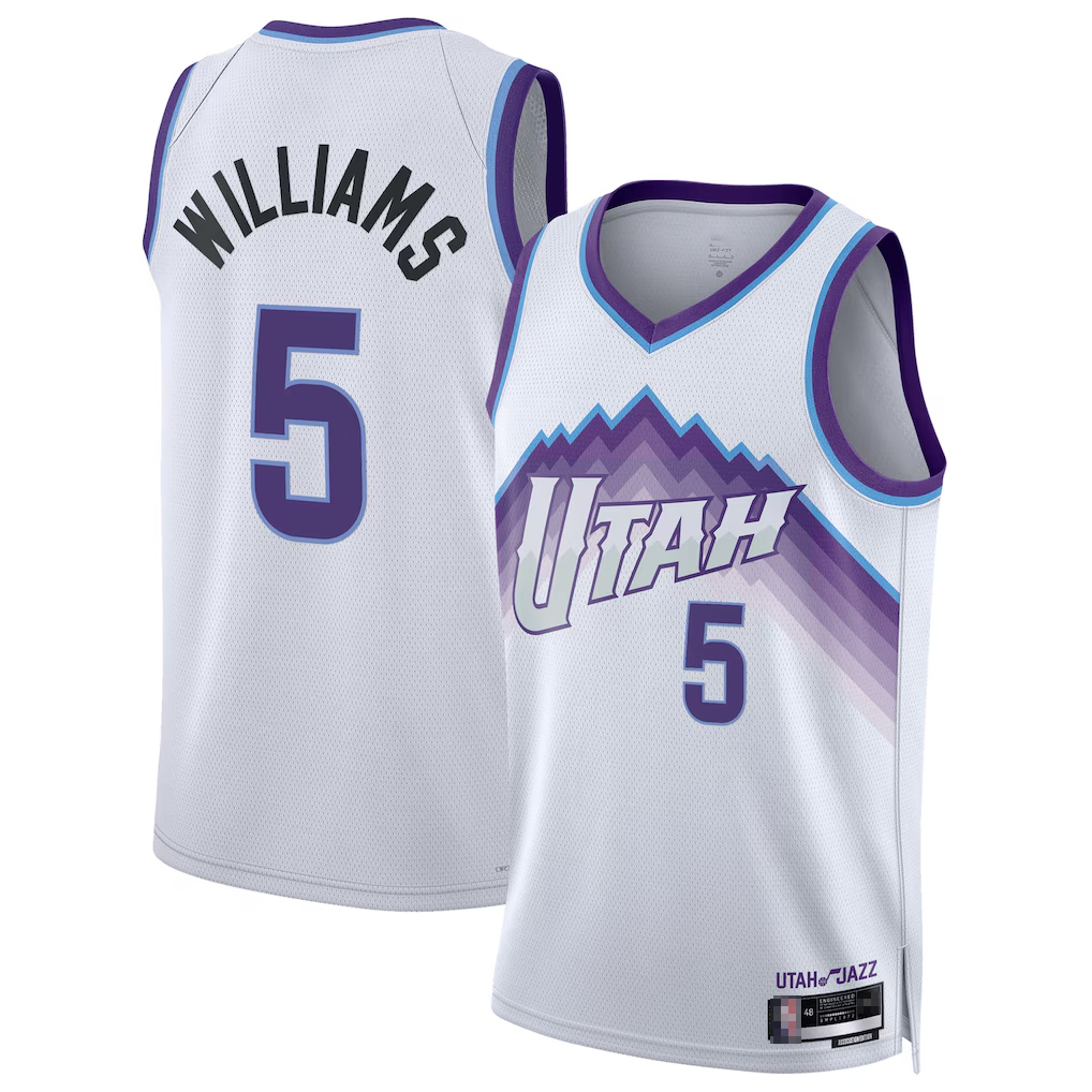 Cooneas U.Jazz #5 Cody Williams White Swingman Jerseys - Association Edition