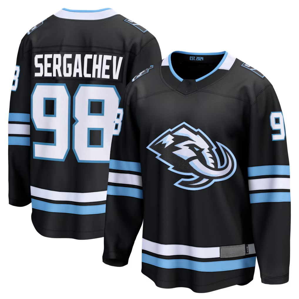 Cooneas U.Mammoth #98 Mikhail Sergachev Black Home Breakaway Player Jerseys