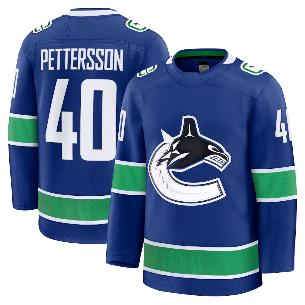 Cooneas V.Canucks #40 Elias Pettersson Blue Home Premium Jerseys