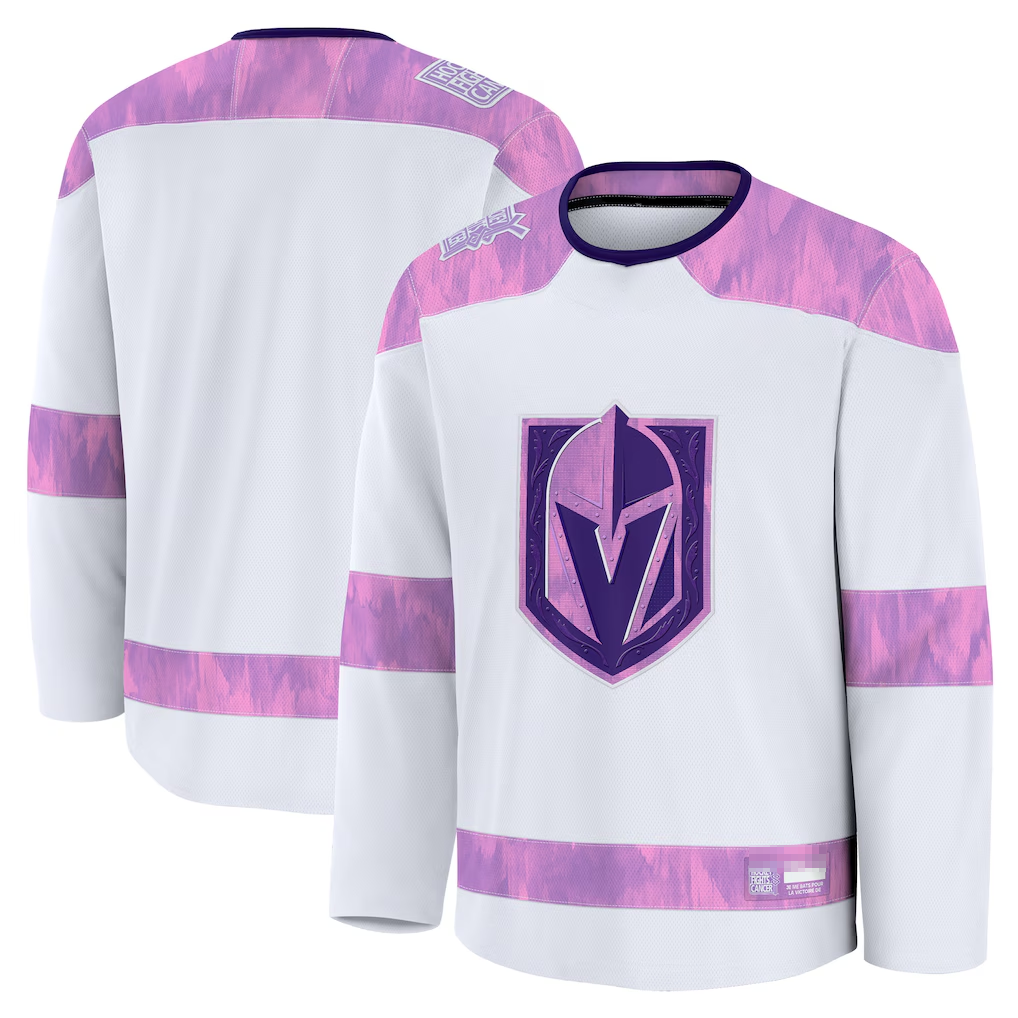 Cooneas V.Golden Knights White 2024 Hockey Fights Cancer Practice Jerseys