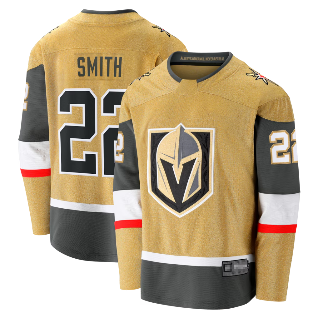Cooneas V.Golden Knights #22 Cole Smith Gold Home Breakaway Jerseys