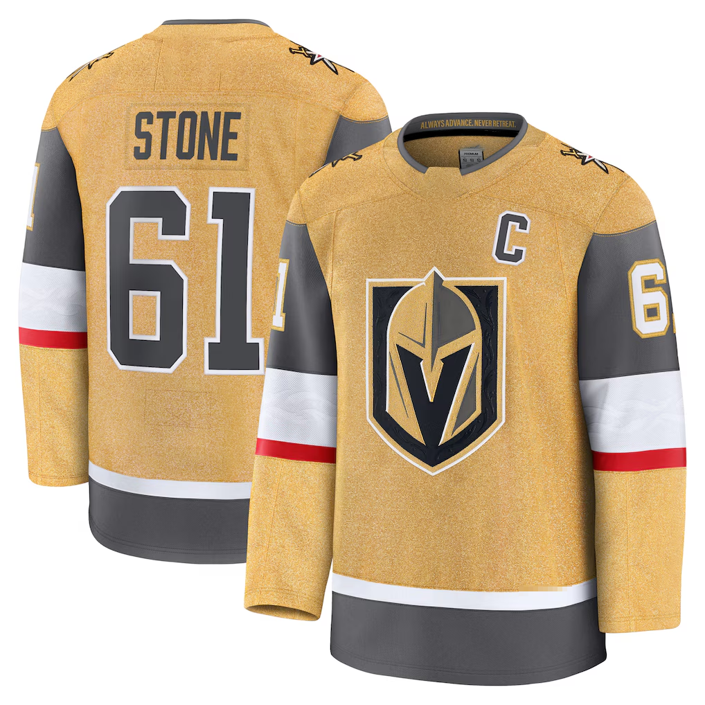 Cooneas V.Golden Knights #61 Mark Stone Gold Home Premium Jerseys