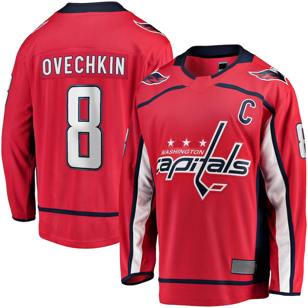 Cooneas W.Capitals #8 Alexander Ovechkin Red Captain Patch Home Breakaway Jerseys
