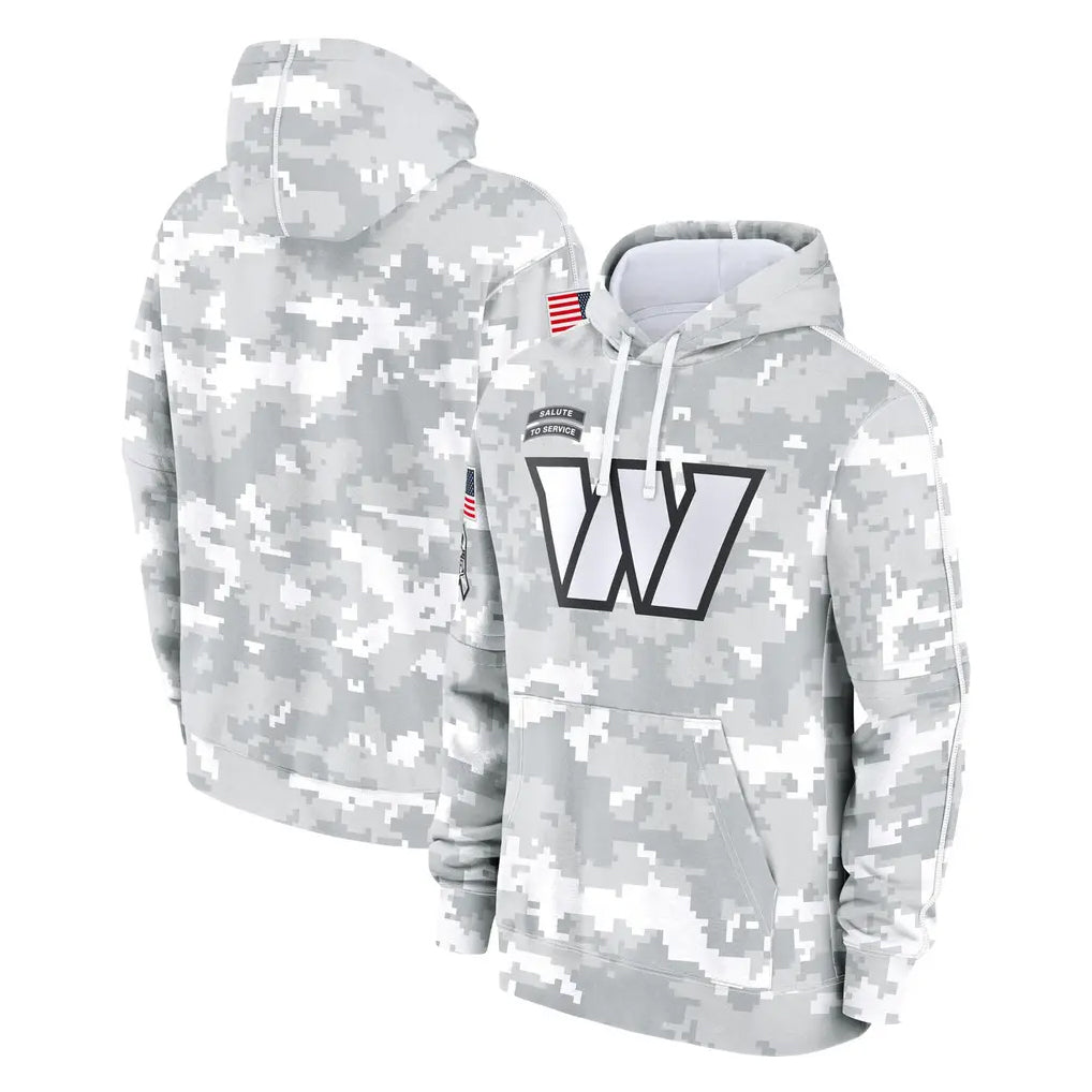 Cooneas W.Commanders Arctic Camo Limited Salute to Service Pullover Hoodies Game Blank Player Stitched Jerseys
