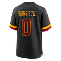 Cooneas W.Commanders #0 Mike Sainristil Black Hail Raiser Alternate Game Stitched Jersey