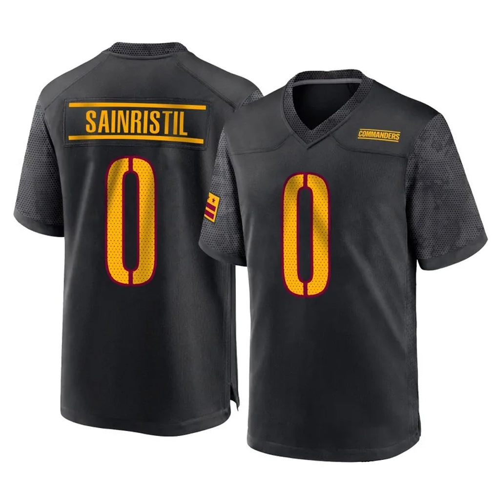 Cooneas W.Commanders #0 Mike Sainristil Player Black Home Game Stitched Jerseys
