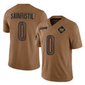 Cooneas W.Commanders #0 Mike Sainristil Player Brown Limited Salute To Service Home Game Stitched Jerseys