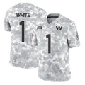 Cooneas W.Commanders #1 Rachaad White Player Arctic Camo Limited Salute To Service Home Game Stitched Jerseys
