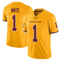 Cooneas W.Commanders #1 Rachaad White Player Gold Limited Color Rush Home Game Stitched Jerseys