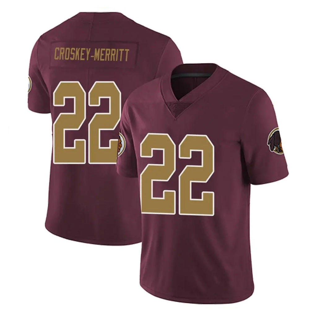 Cooneas W.Commanders #22 Jacory Croskey-Merritt Player Burgundy Alternate Vapor Untouchable Home Game Stitched Jerseys