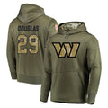 Cooneas W.Commanders #29 Rasul Douglas Player Olive Salute to Service Pullover Hoodie Limited Home Game Stitched Jerseys