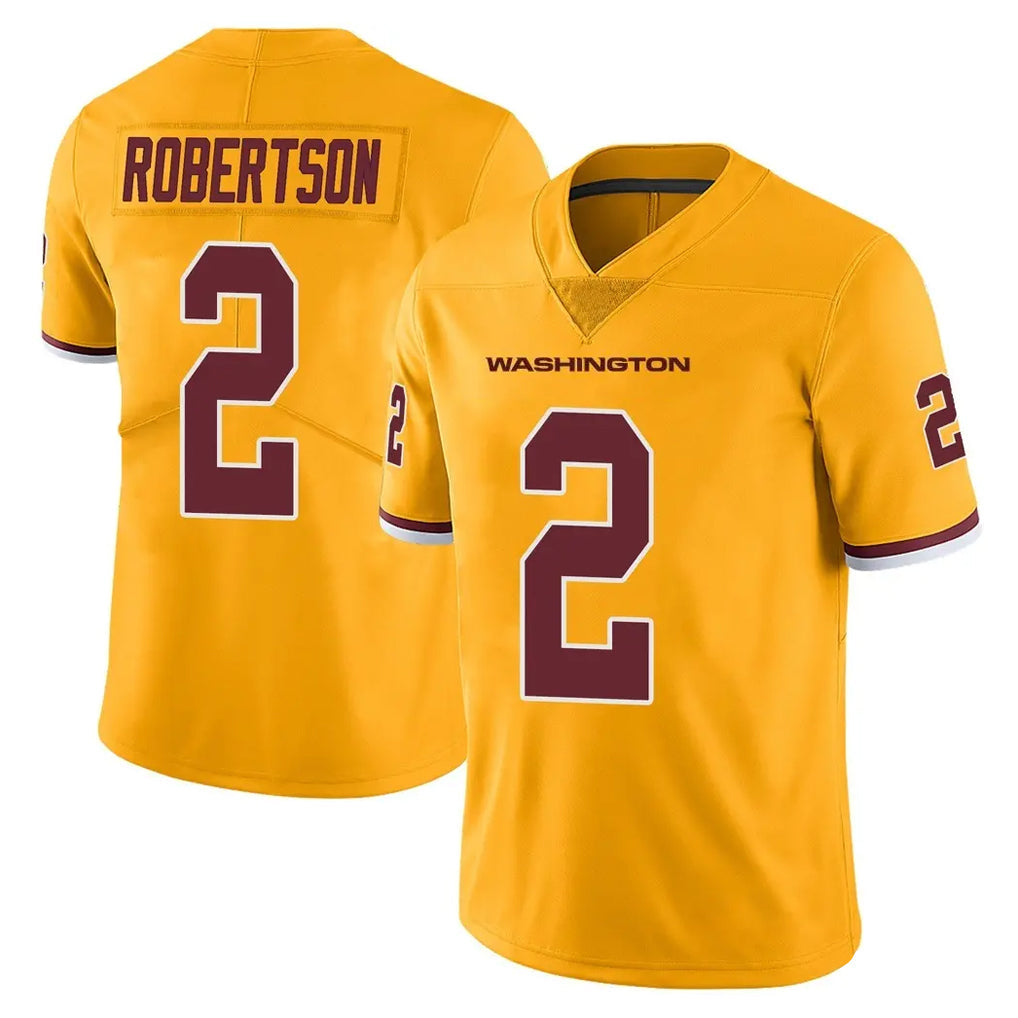 Cooneas W.Commanders #2 Amik Robertson Player Gold Limited Color Rush Home Game Stitched Jerseys
