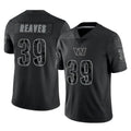 Cooneas W.Commanders #39 Jeremy Reaves Player Black Limited Reflective Home Game Stitched Jerseys