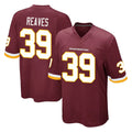 Cooneas W.Commanders #39 Jeremy Reaves Player Burgundy Team Color Home Game Stitched Jerseys